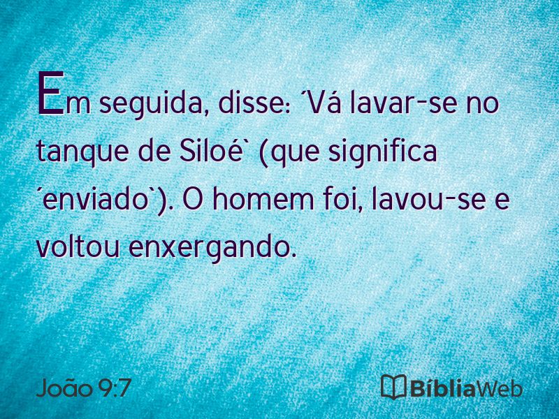 João 9:7 em imagem para compartilhar