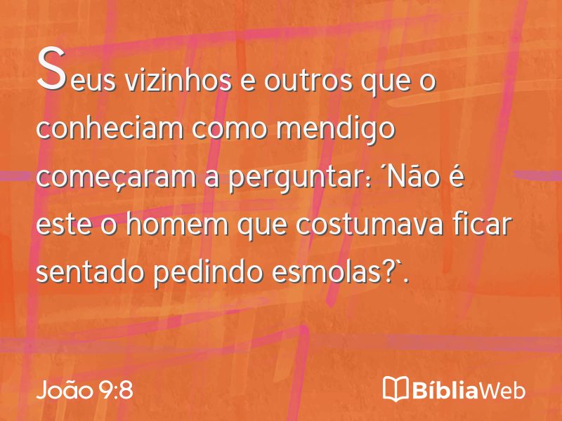 João 9:8 em imagem para compartilhar
