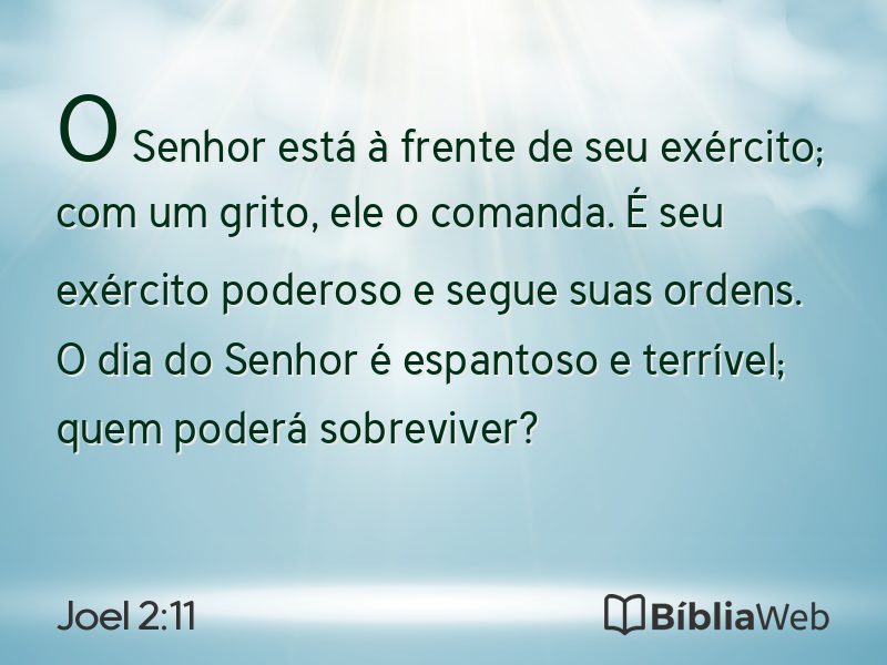 Joel 2:11 em imagem para compartilhar