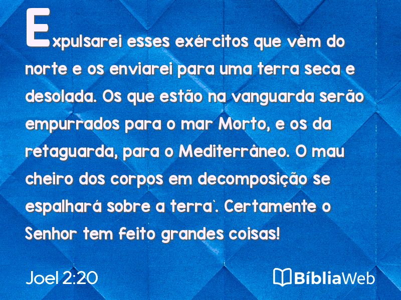 Joel 2:20 em imagem para compartilhar
