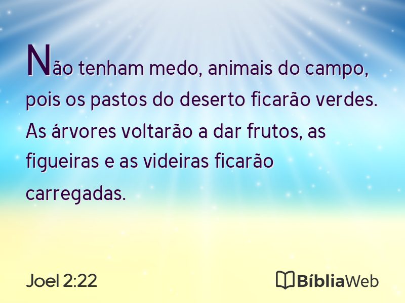 Joel 2:22 em imagem para compartilhar