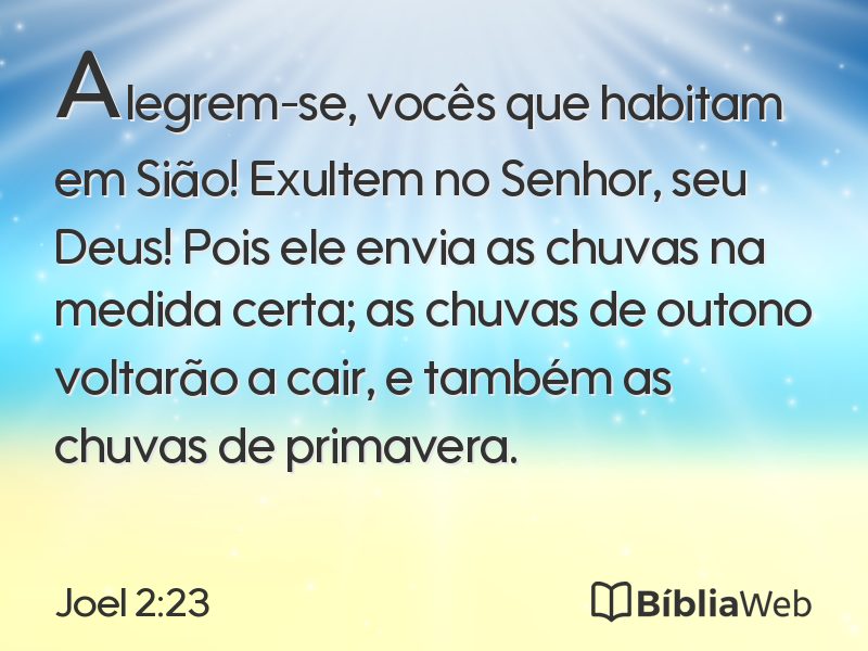 Joel 2:23 em imagem para compartilhar