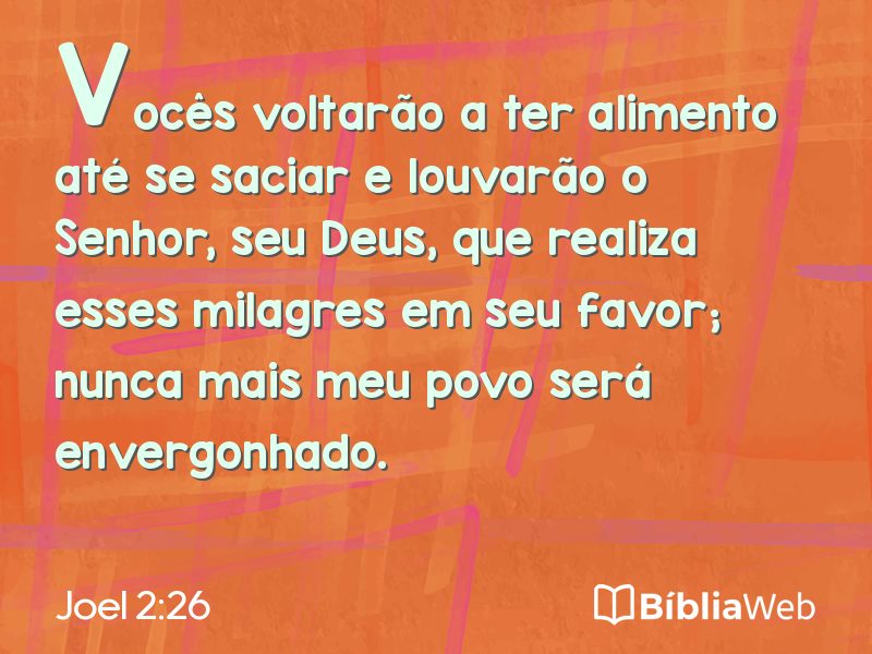 Joel 2:26 em imagem para compartilhar