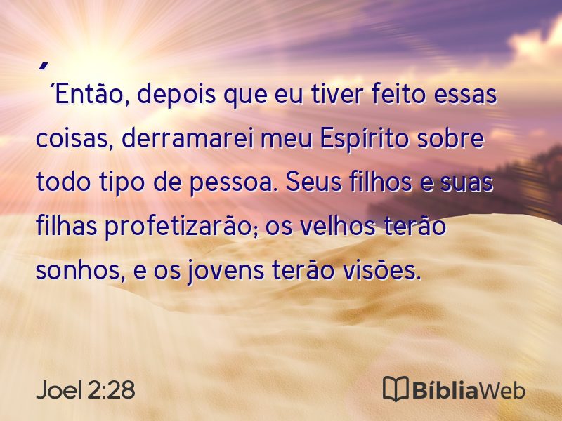 Joel 2:28 em imagem para compartilhar