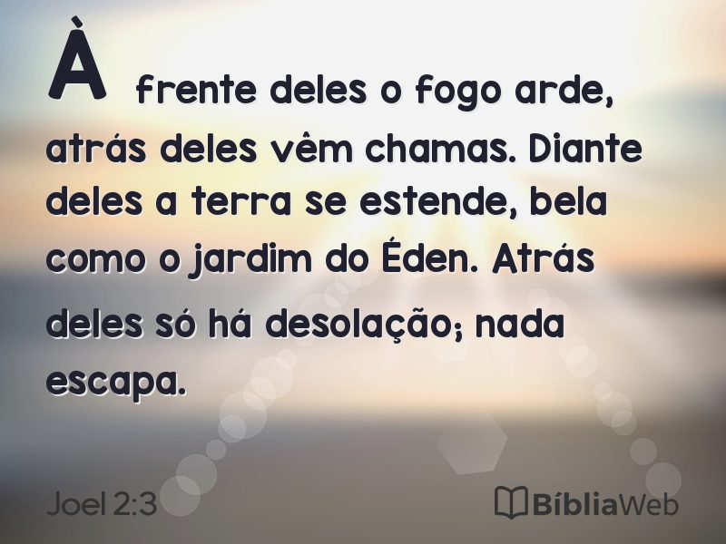 Joel 2:3 em imagem para compartilhar