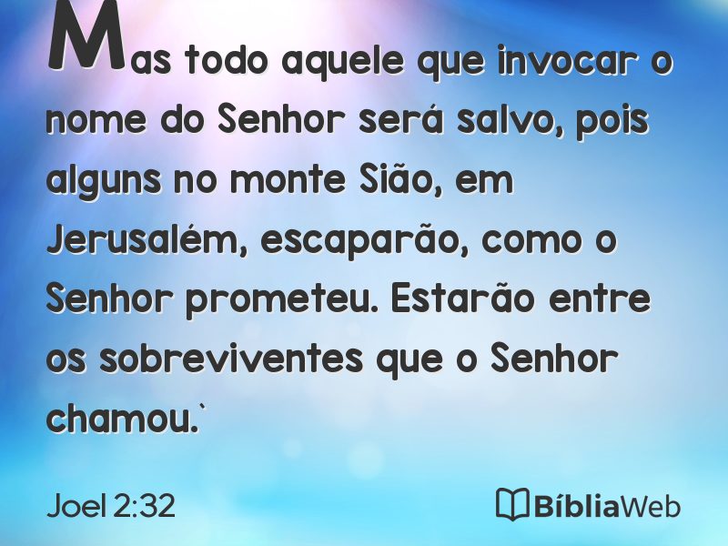 Joel 2:32 em imagem para compartilhar