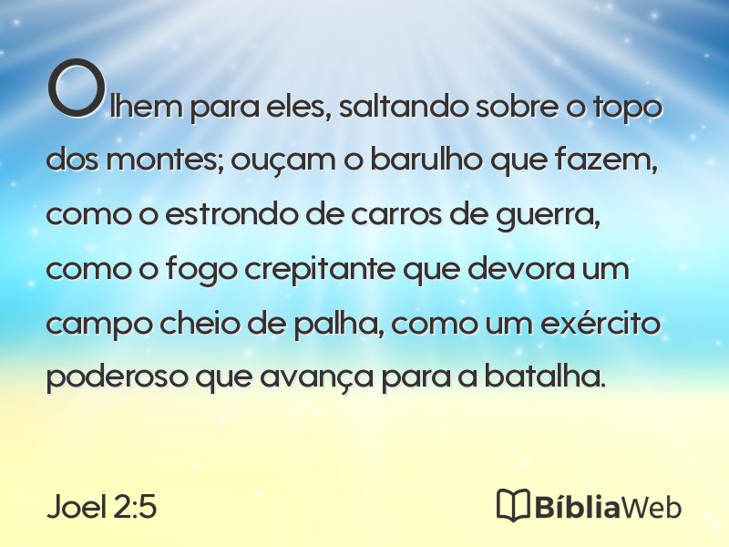 Joel 2:5 em imagem para compartilhar