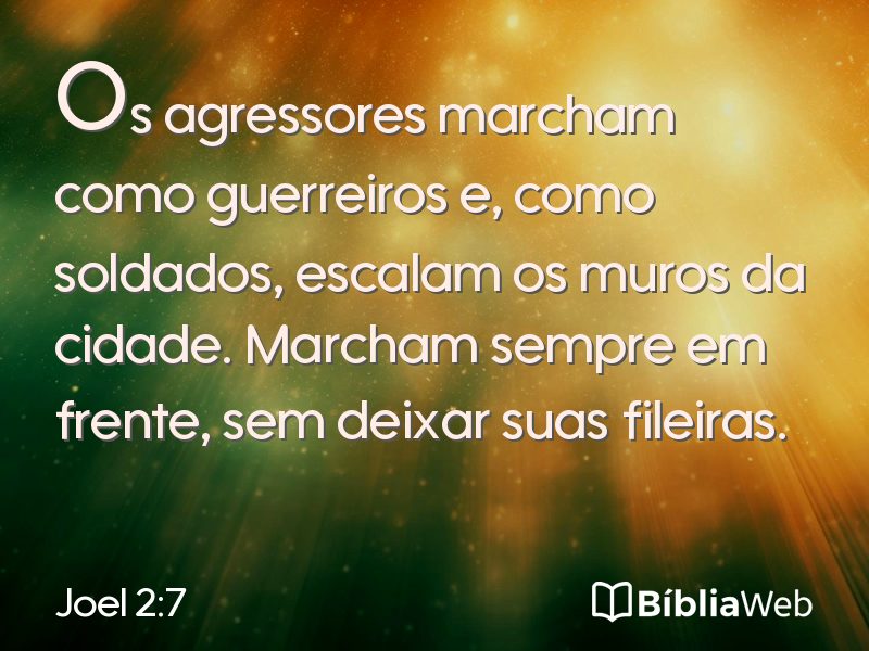 Joel 2:7 em imagem para compartilhar