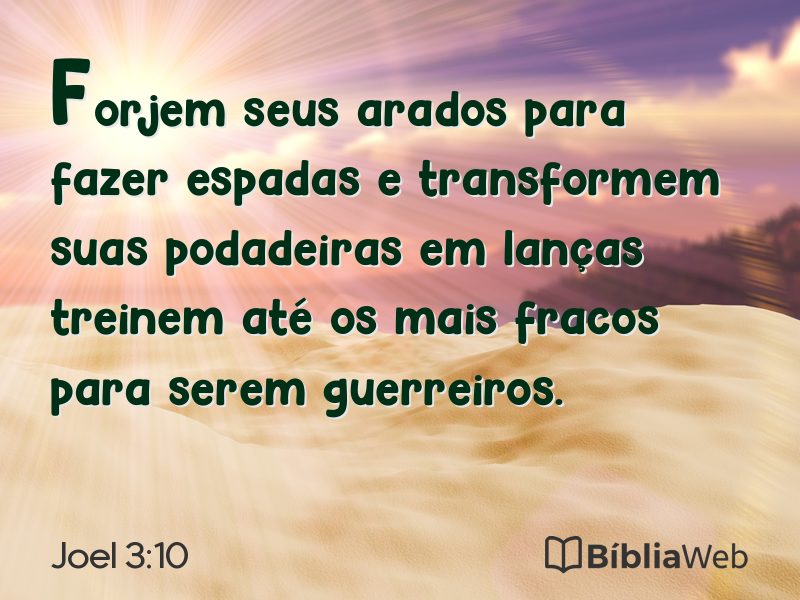 Joel 3:10 em imagem para compartilhar