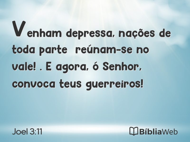 Joel 3:11 em imagem para compartilhar