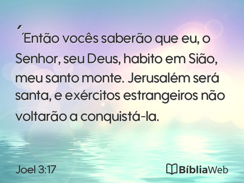 Joel 3:17 em imagem para compartilhar