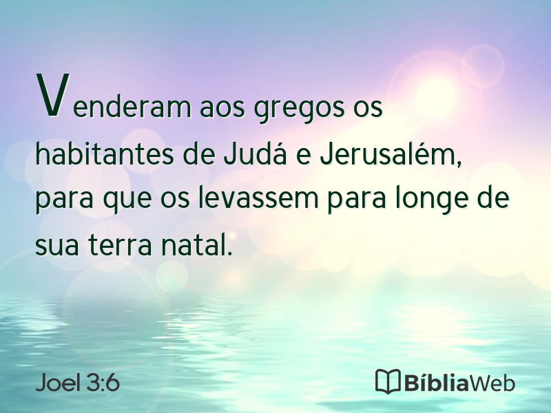 Joel 3:6 em imagem para compartilhar