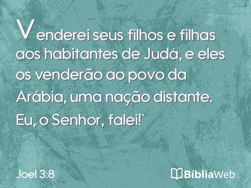 Joel 3:8 em imagem para compartilhar