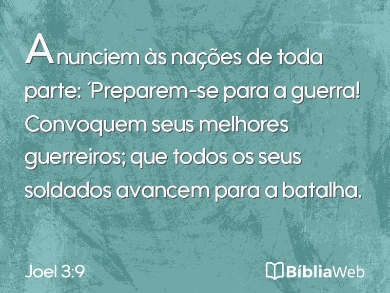 Joel 3:9 em imagem para compartilhar