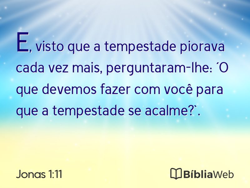 Jonas 1:11 em imagem para compartilhar