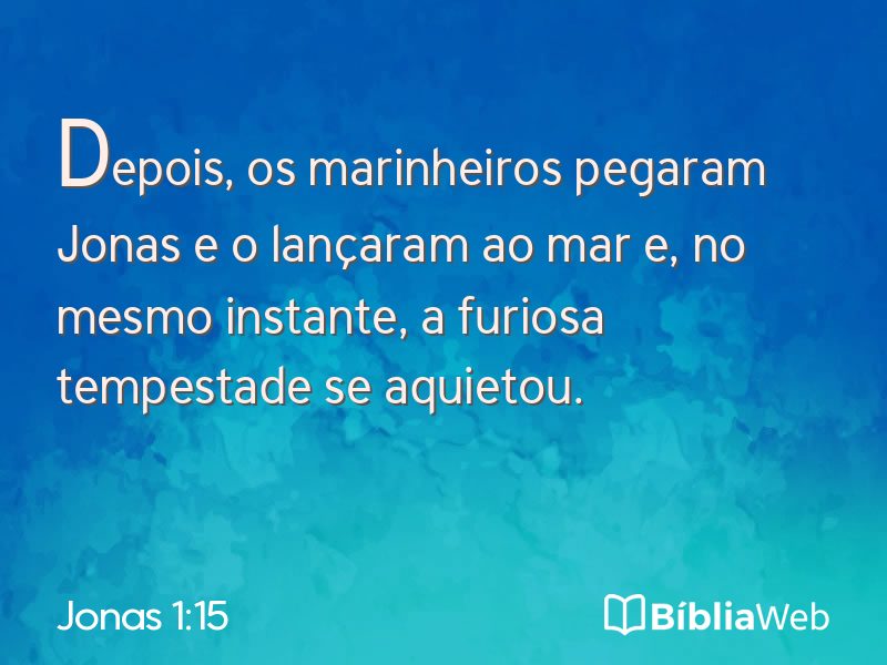 Jonas 1:15 em imagem para compartilhar