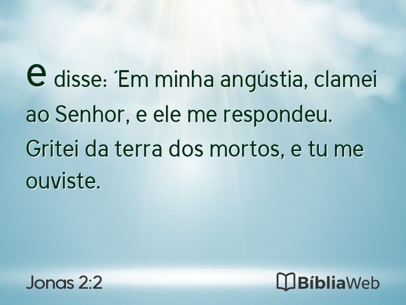 Jonas 2:2 em imagem para compartilhar