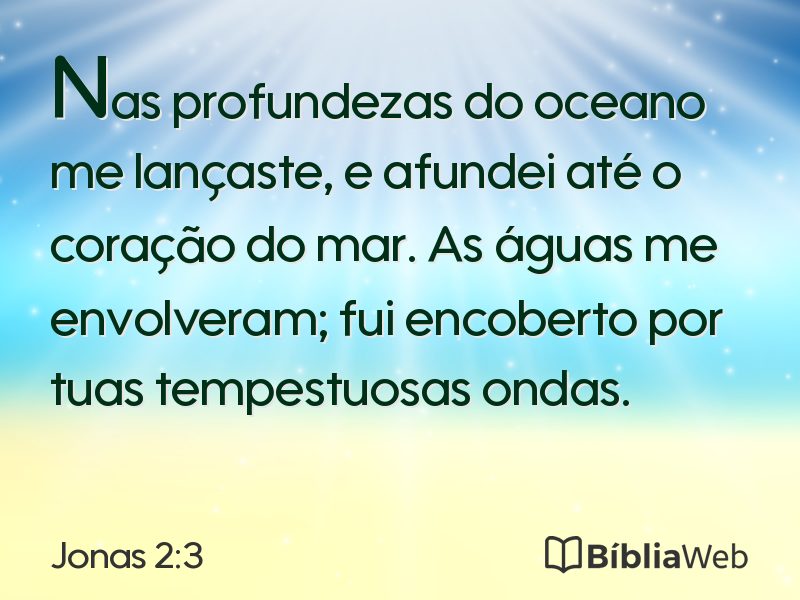 Jonas 2:3 em imagem para compartilhar