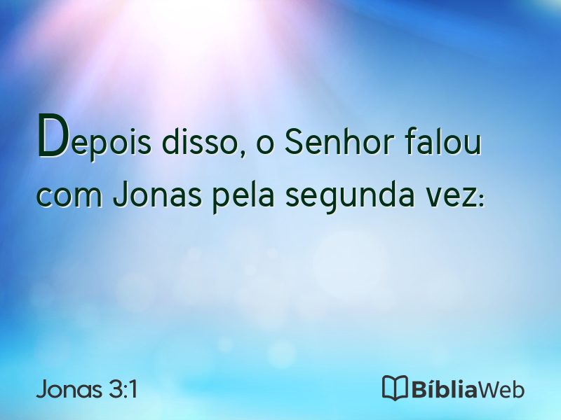 Jonas 3:1 em imagem para compartilhar