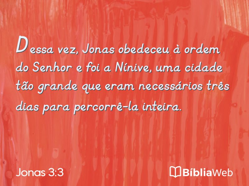Jonas 3:3 em imagem para compartilhar