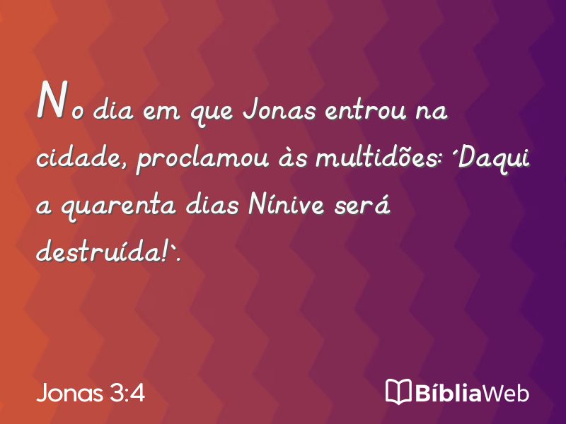 Jonas 3:4 em imagem para compartilhar