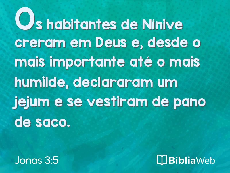 Jonas 3:5 em imagem para compartilhar