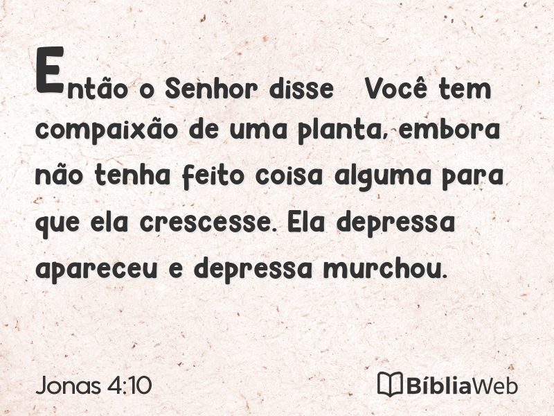 Jonas 4:10 em imagem para compartilhar