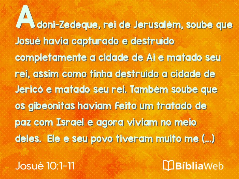 Josué 10:1-11 em imagem para compartilhar