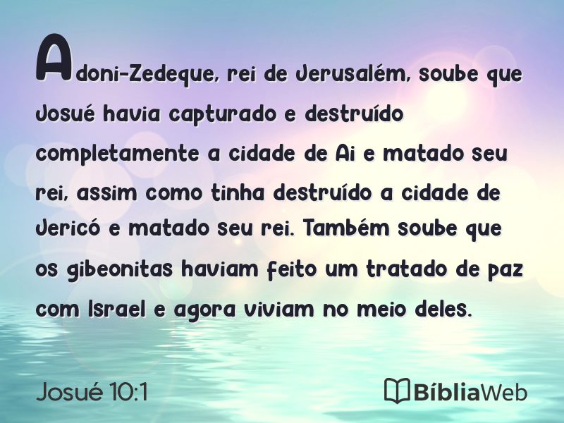Josué 10:1 em imagem para compartilhar