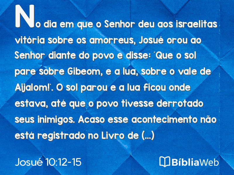 Josué 10:12-15 em imagem para compartilhar