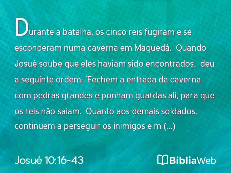Josué 10:16-43 em imagem para compartilhar
