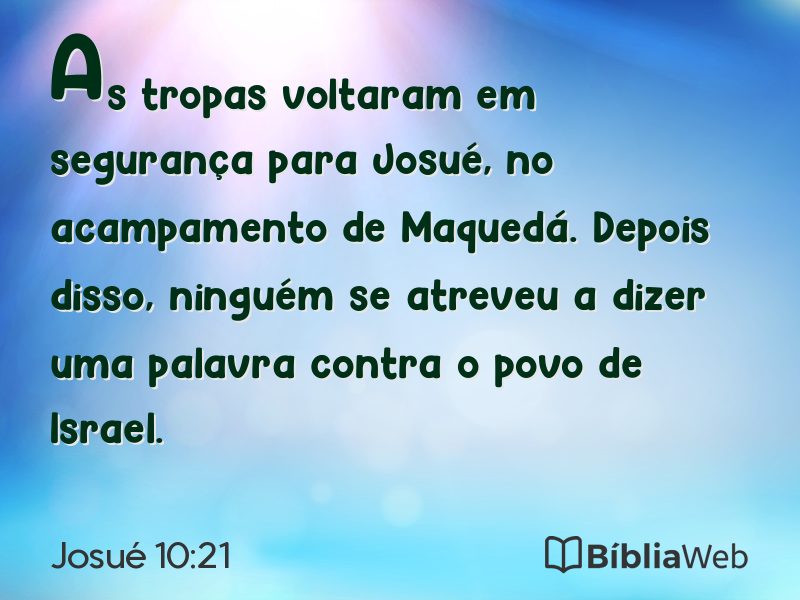 Josué 10:21 em imagem para compartilhar