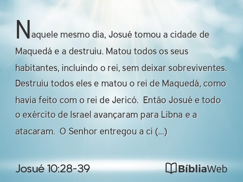 Josué 10:28-39 em imagem para compartilhar