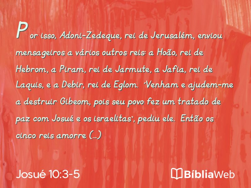 Josué 10:3-5 em imagem para compartilhar