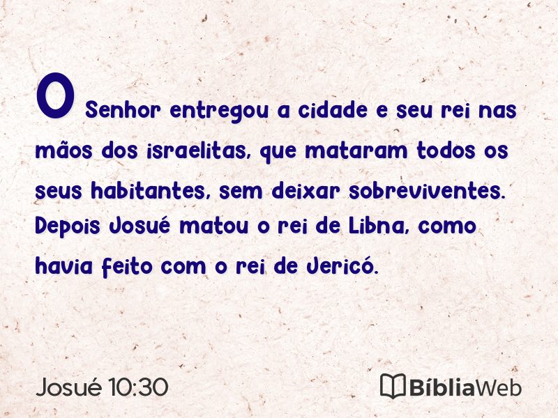 Josué 10:30 em imagem para compartilhar