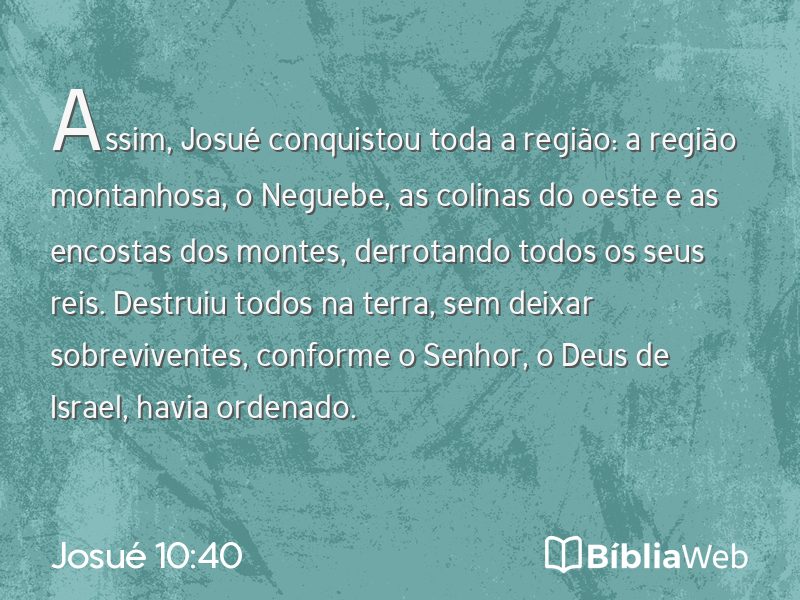 Josué 10:40 em imagem para compartilhar