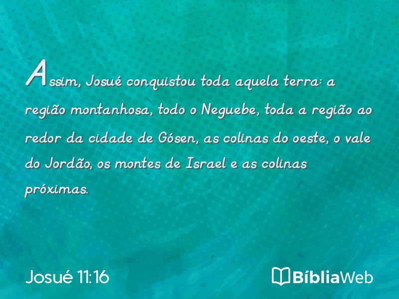 Josué 11:16 em imagem para compartilhar