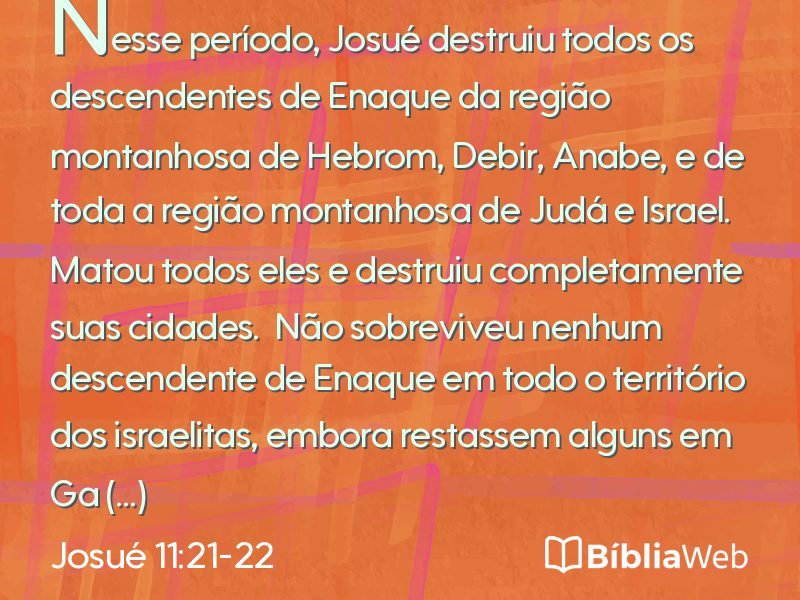 Josué 11:21-22 em imagem para compartilhar