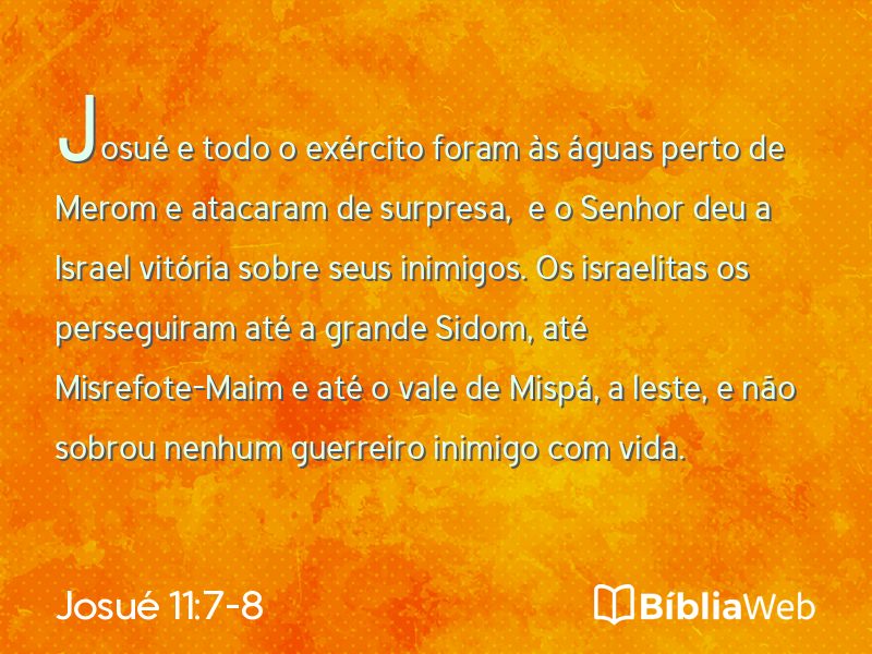 Josué 11:7-8 em imagem para compartilhar