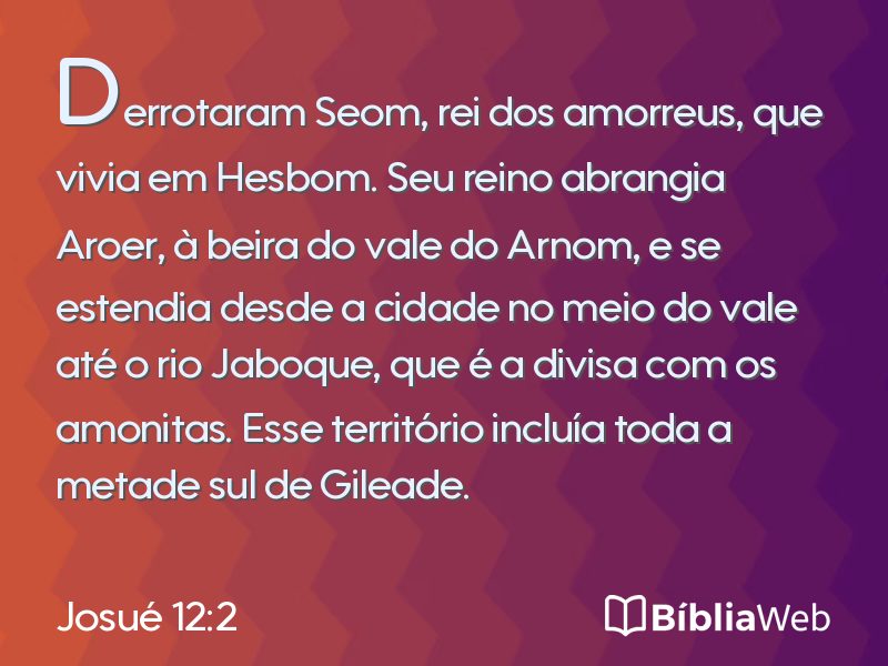 Josué 12:2 em imagem para compartilhar