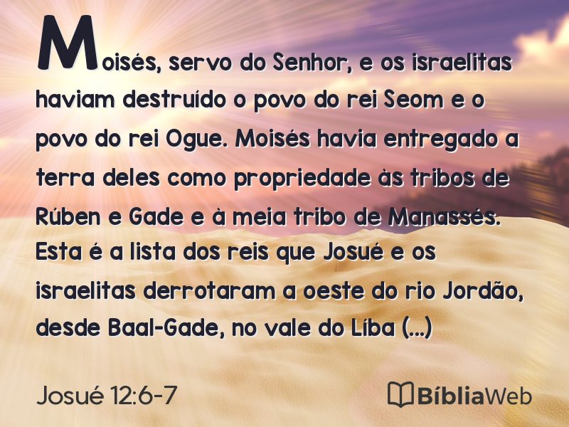 Josué 12:6-7 em imagem para compartilhar