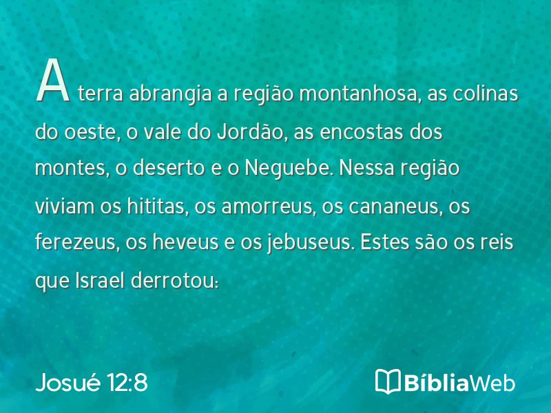 Josué 12:8 em imagem para compartilhar