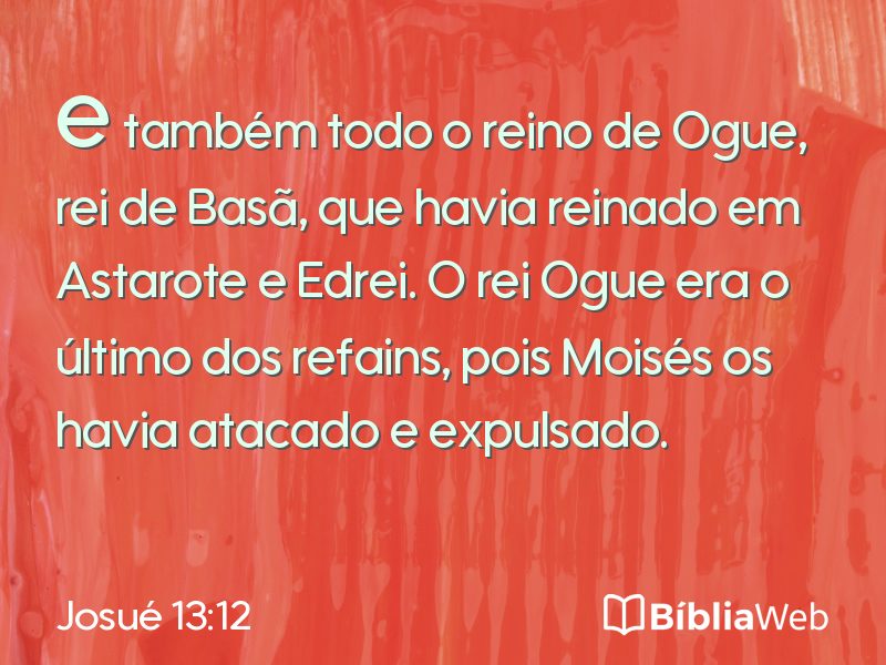 Josué 13:12 em imagem para compartilhar