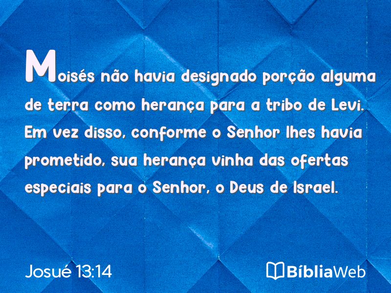 Josué 13:14 em imagem para compartilhar