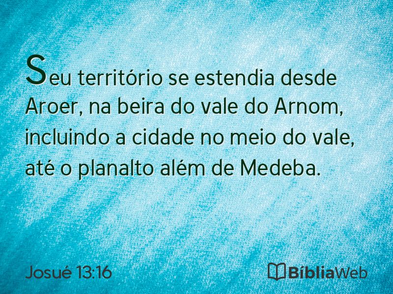 Josué 13:16 em imagem para compartilhar