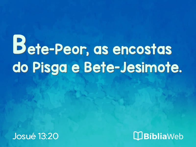 Josué 13:20 em imagem para compartilhar