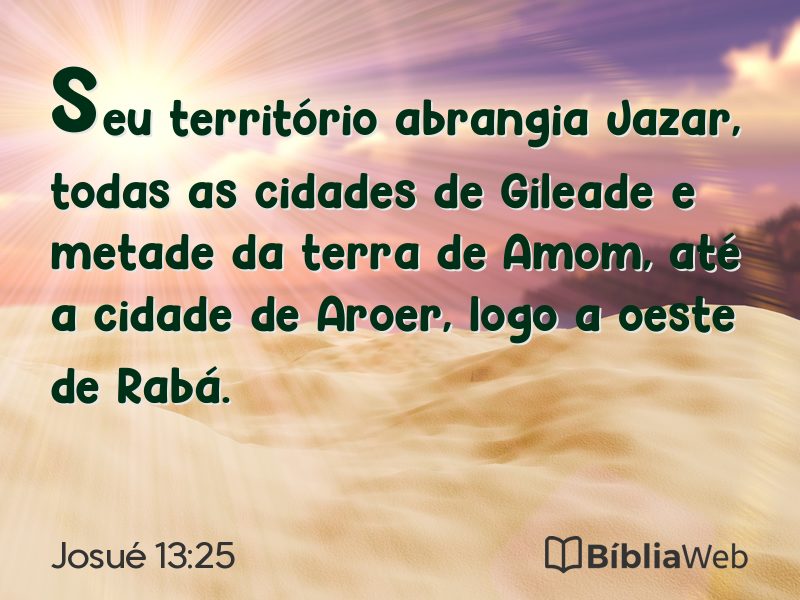 Josué 13:25 em imagem para compartilhar