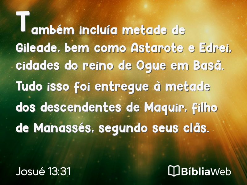 Josué 13:31 em imagem para compartilhar