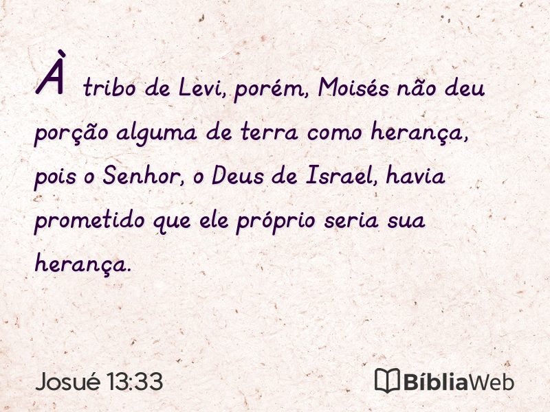 Josué 13:33 em imagem para compartilhar