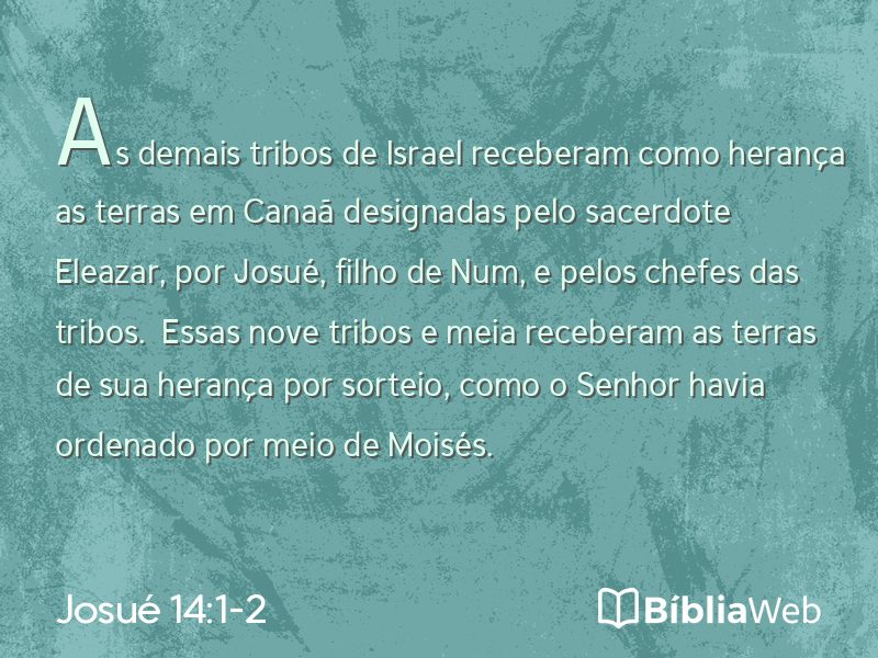 Josué 14:1-2 em imagem para compartilhar